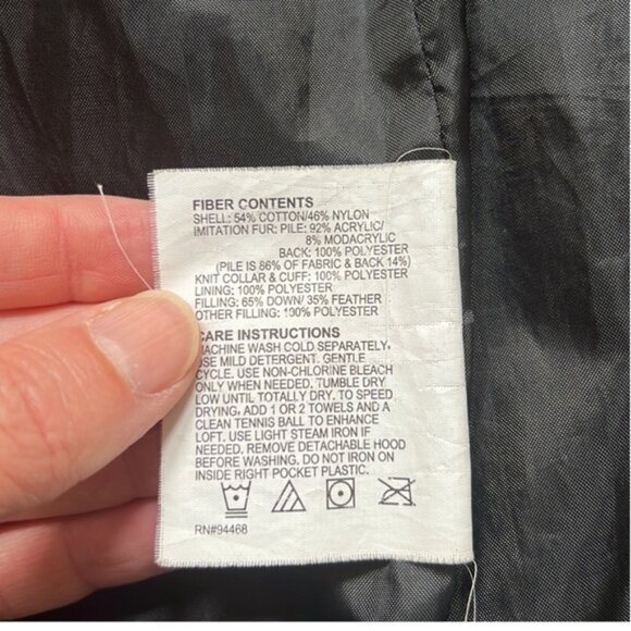 ESPRIT Women's Quilted Puffer Down Jacket Faux-Fur Trimmed Hooded Black S - Picture 10 of 10